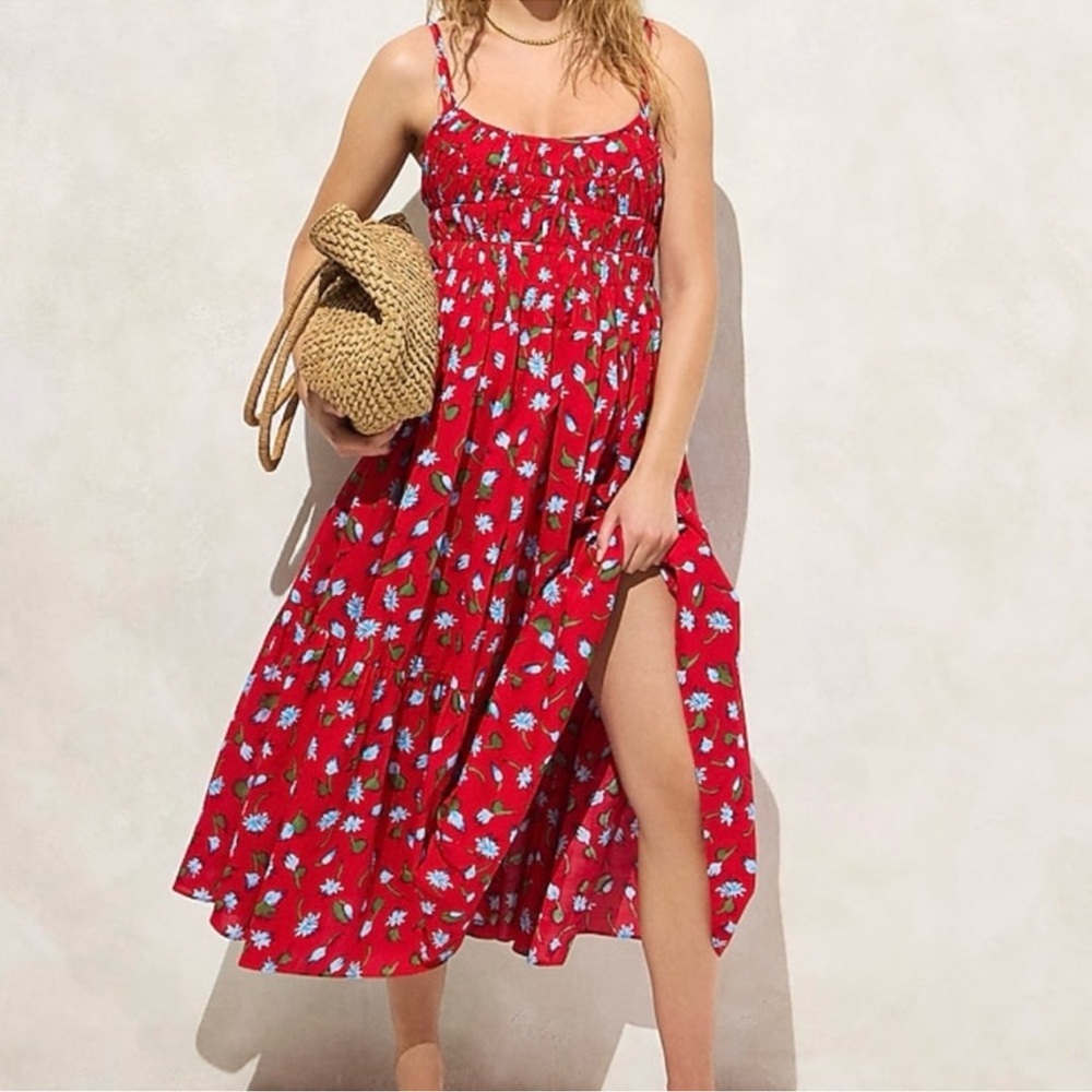J. Crew Red Daisy Dress